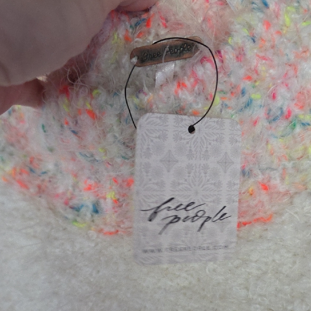 Free People Cream and Multicolor Knit Turtleneck Sweater - Picture 2 of 4